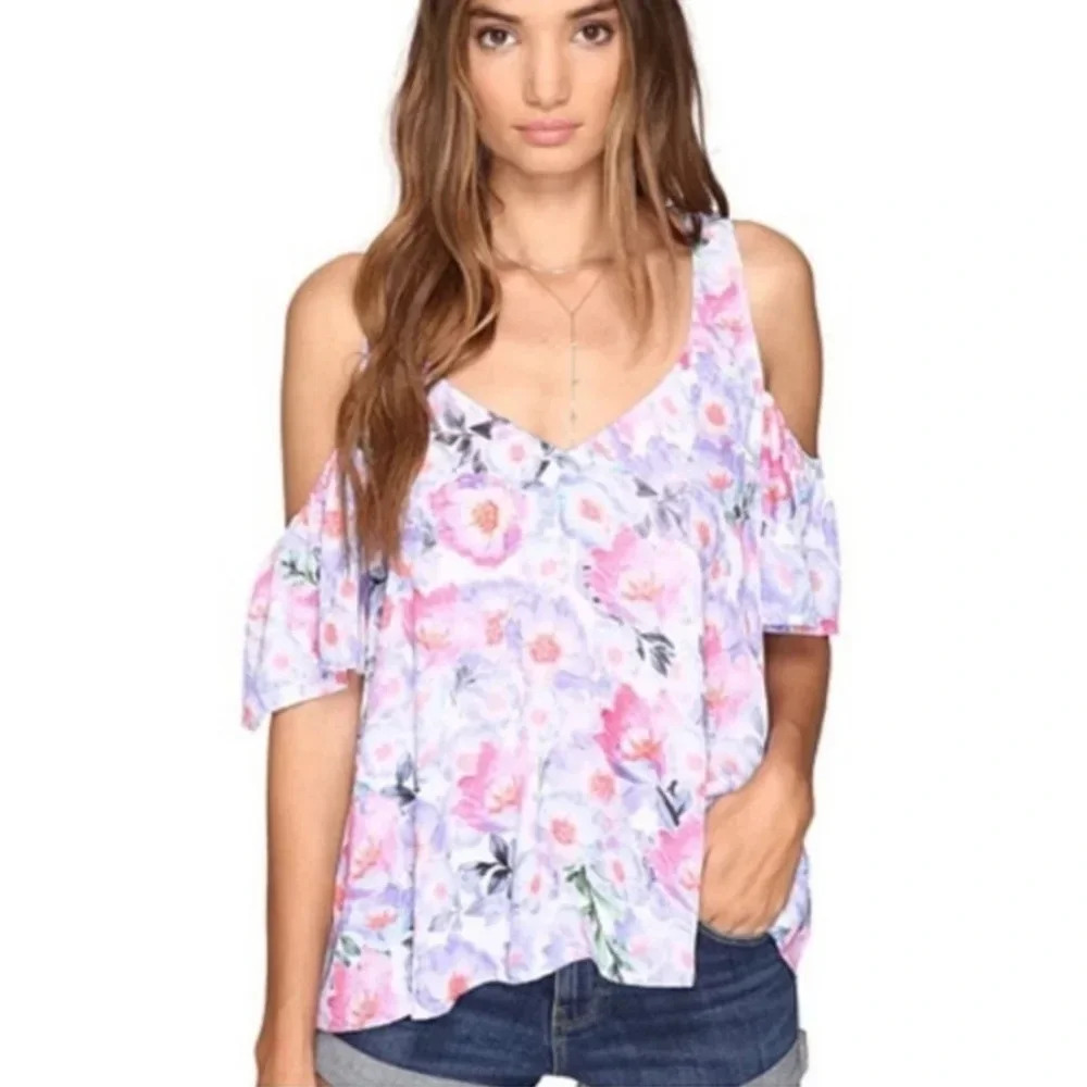 Show Me Your Mumu Floral Hazel Ruffle Top XS